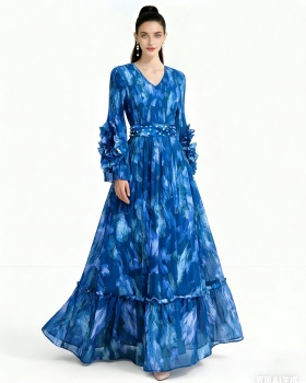 Pleats Please European style lotus sleeve dress