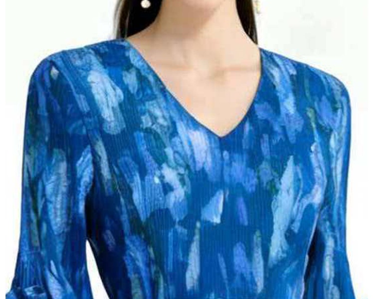 Pleats Please European style lotus sleeve dress