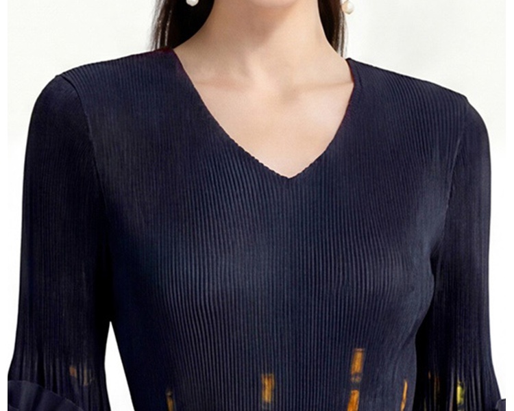 Lotus sleeve enlarge spring and autumn Pleats Please dress