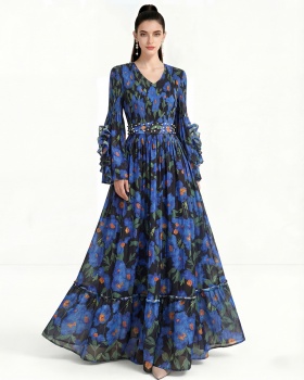 Enlarge lantern sleeve spring and autumn dress