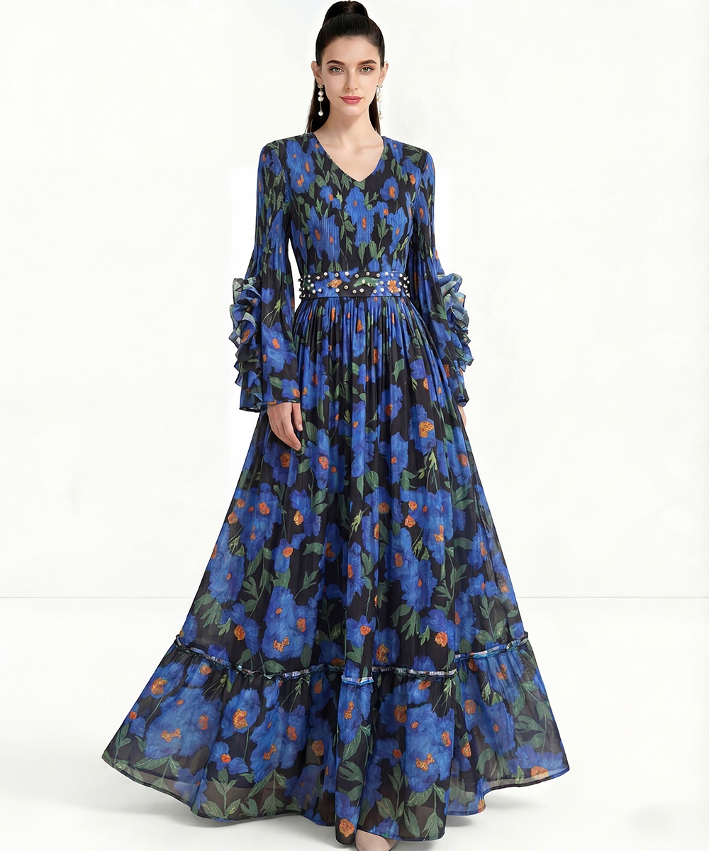 Enlarge lantern sleeve spring and autumn dress