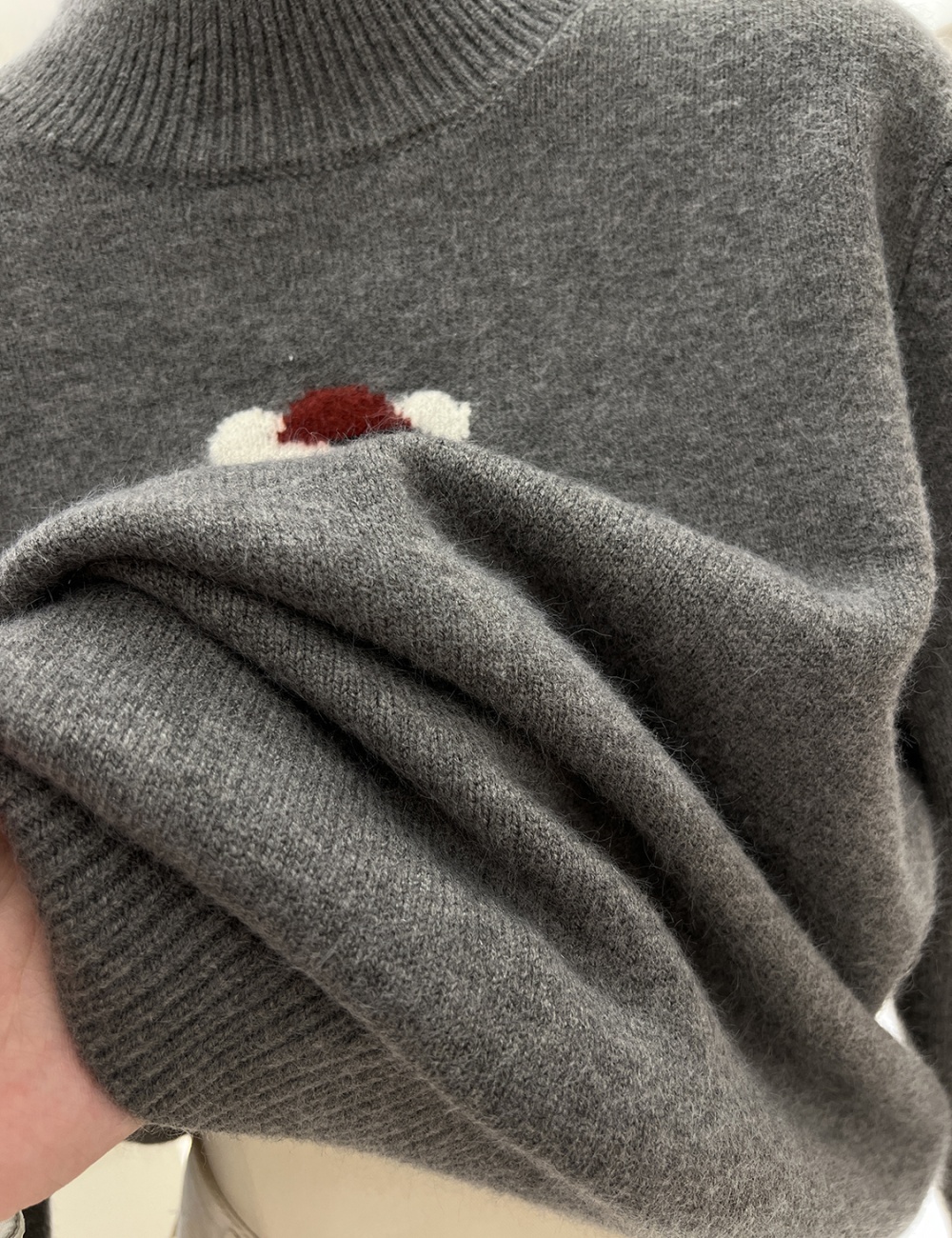 Cubs cartoon tops loose knitted sweater for women