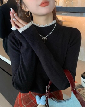 Autumn and winter bottoming shirt lace sweater for women