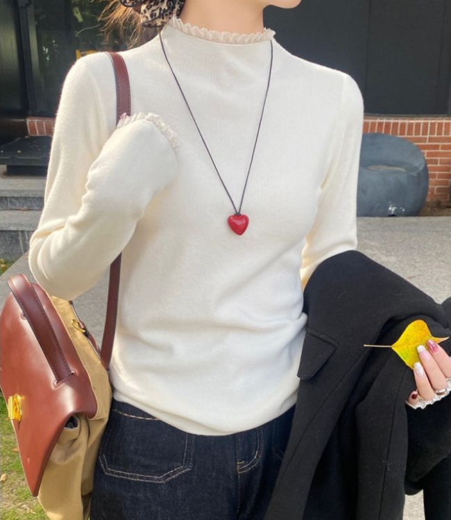 Autumn and winter bottoming shirt lace sweater for women