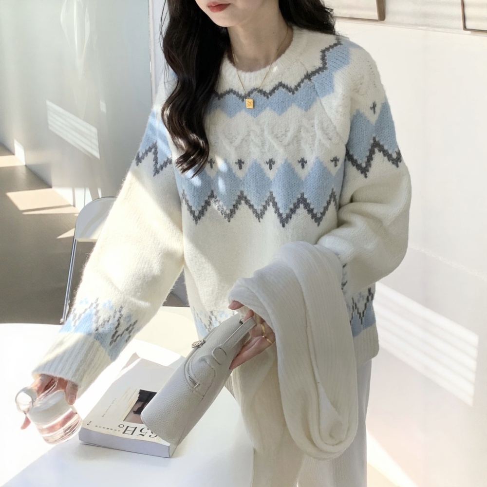 Autumn and winter mixed colors sweater for women