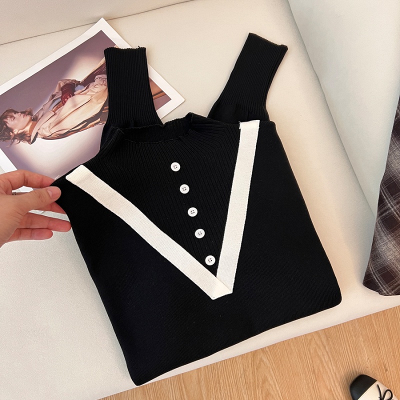 Autumn and winter bottoming shirt V-neck sweater for women