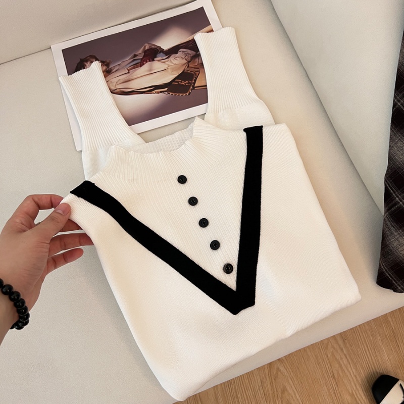 Autumn and winter bottoming shirt V-neck sweater for women