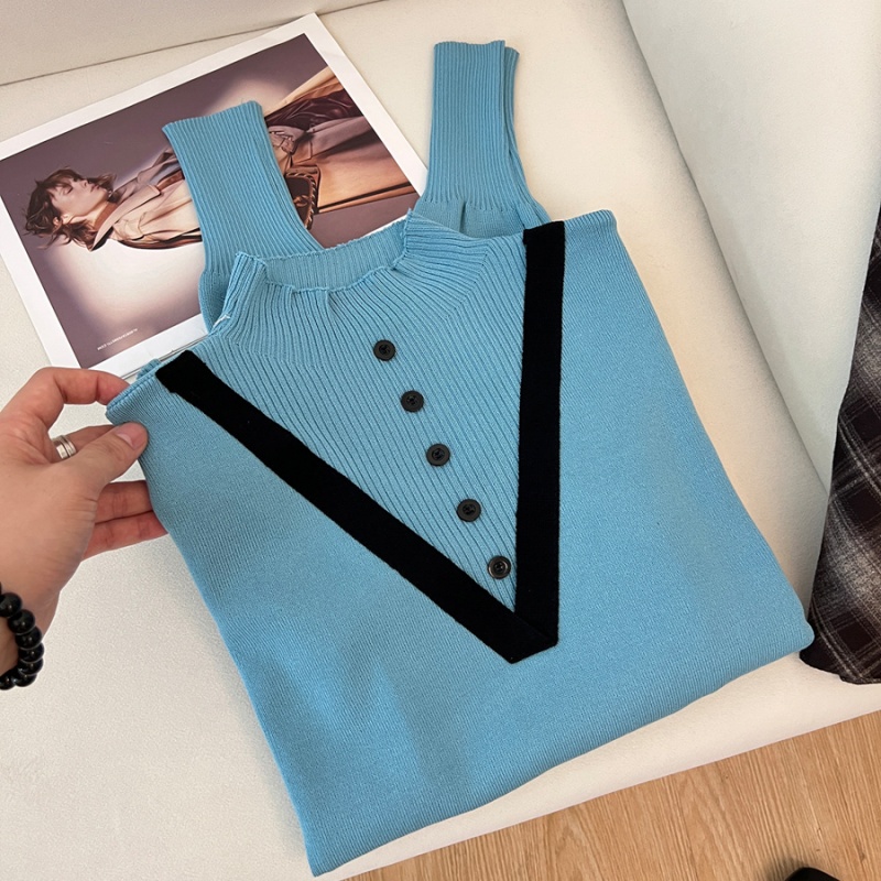 Autumn and winter bottoming shirt V-neck sweater for women