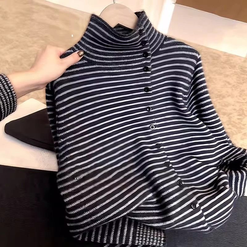 Half high collar sweater inside the ride tops for women