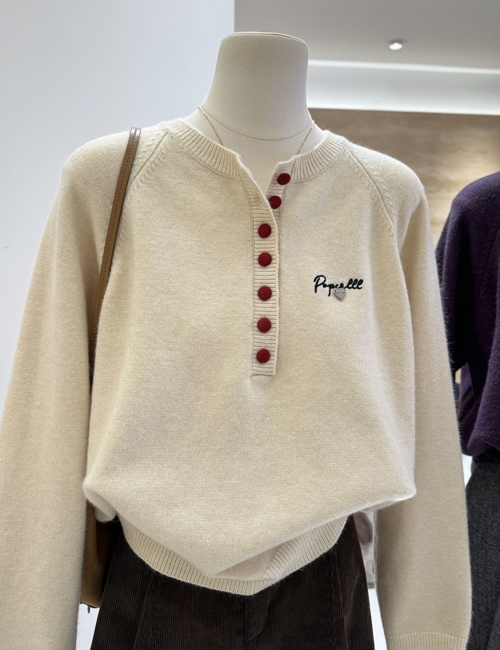 Knitted loose embroidery sweater Korean style all-match tops