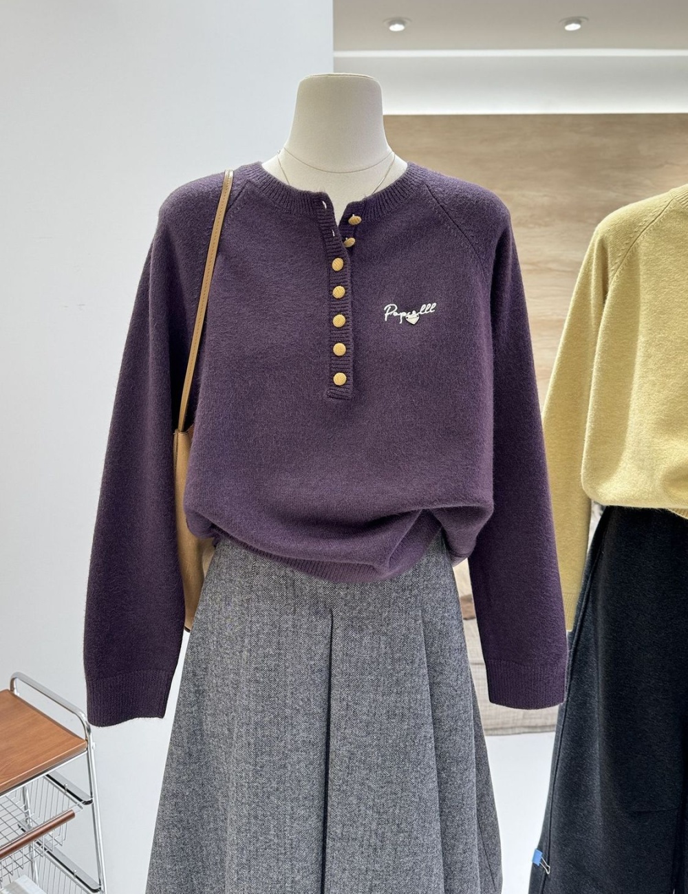 Knitted loose embroidery sweater Korean style all-match tops