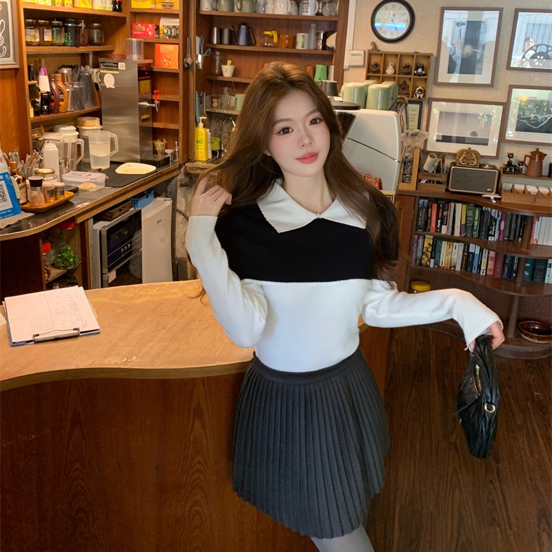 Chanelstyle sweater Korean style tops for women