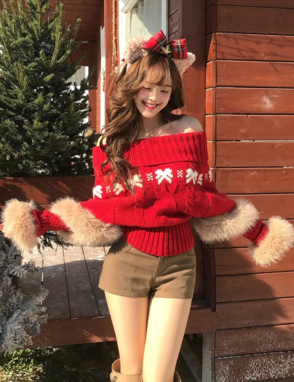 Christmas lazy cloak autumn and winter tops for women