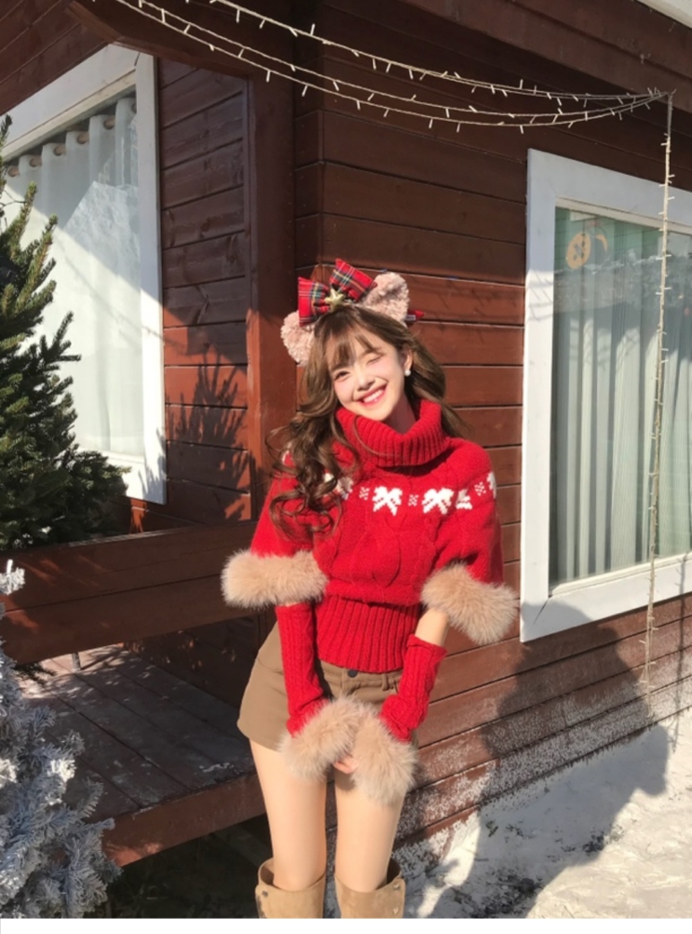 Christmas lazy cloak autumn and winter tops for women