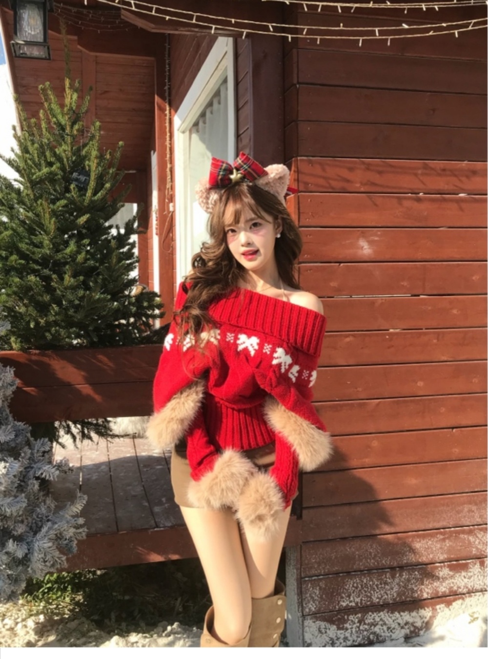 Christmas lazy cloak autumn and winter tops for women