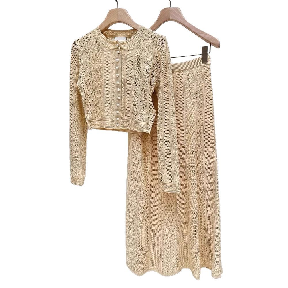 Chanelstyle skirt France style cardigan a set for women