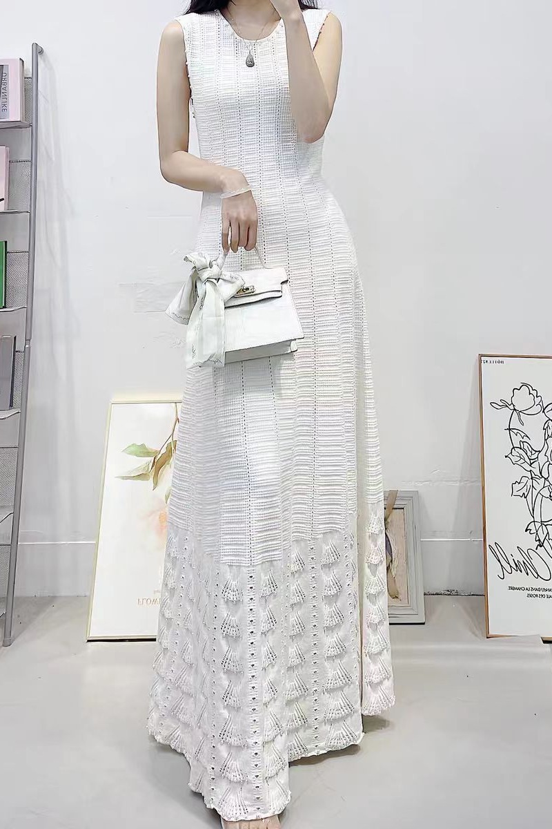 Temperament sleeveless slim dress knitted hollow vest
