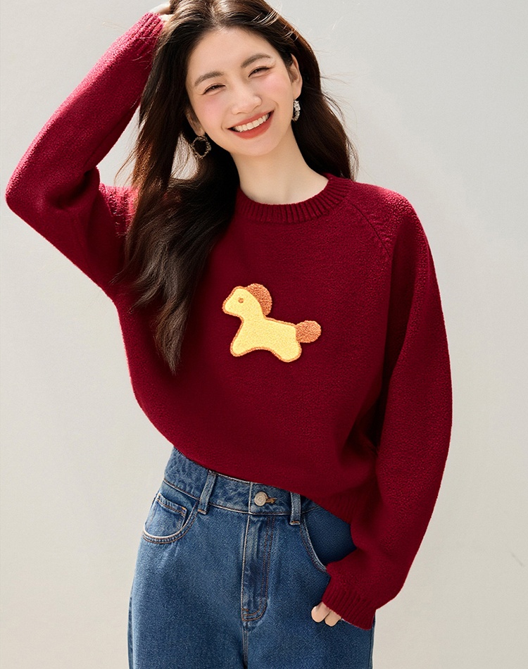 Korean style loose lovely tops dog short sweater for women