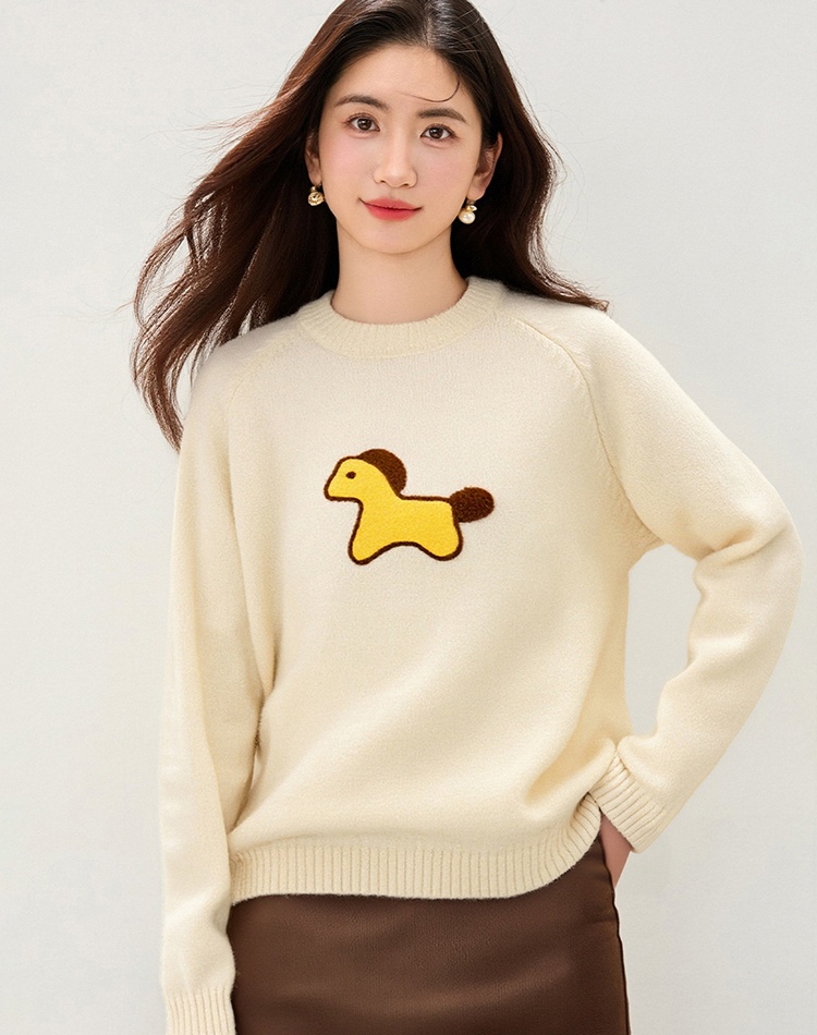 Korean style loose lovely tops dog short sweater for women