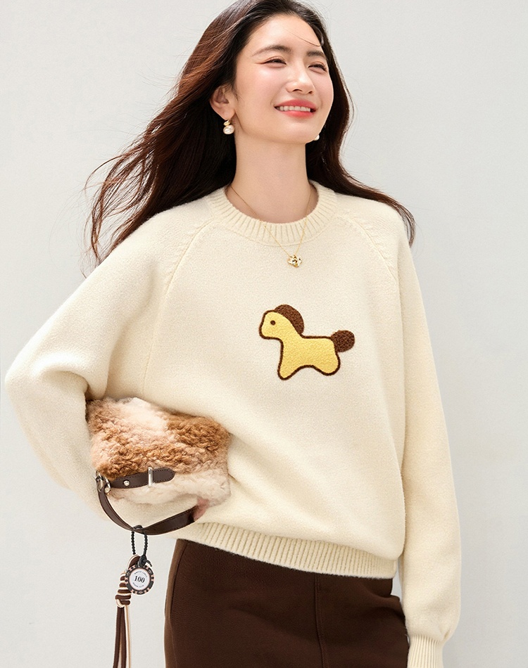 Korean style loose lovely tops dog short sweater for women