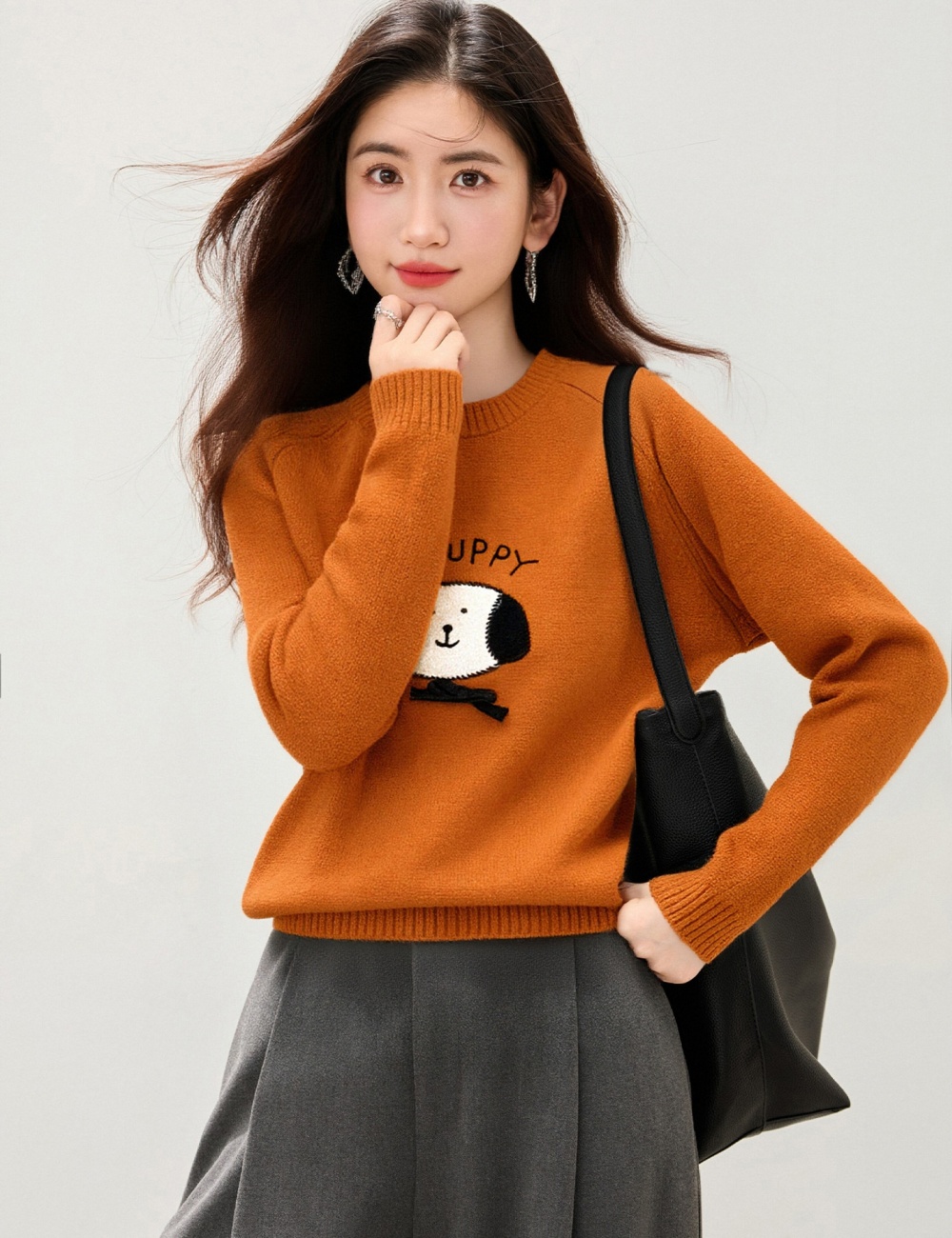 Sweet puppy tops lovely autumn and winter sweater