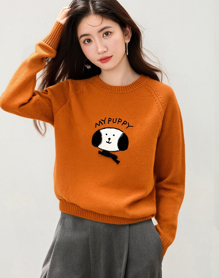 Sweet puppy tops lovely autumn and winter sweater