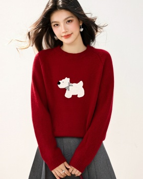 Puppy cartoon autumn and winter tops lazy loose sweater