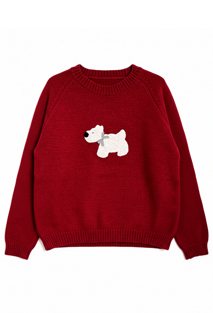 Puppy cartoon autumn and winter tops lazy loose sweater