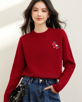 Retro slim Korean style tops loose all-match sweater