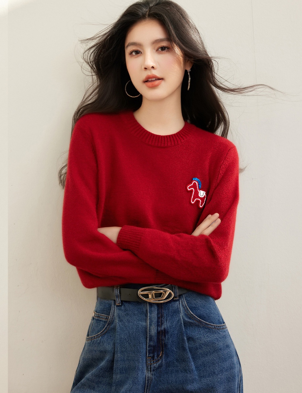 Retro slim Korean style tops loose all-match sweater