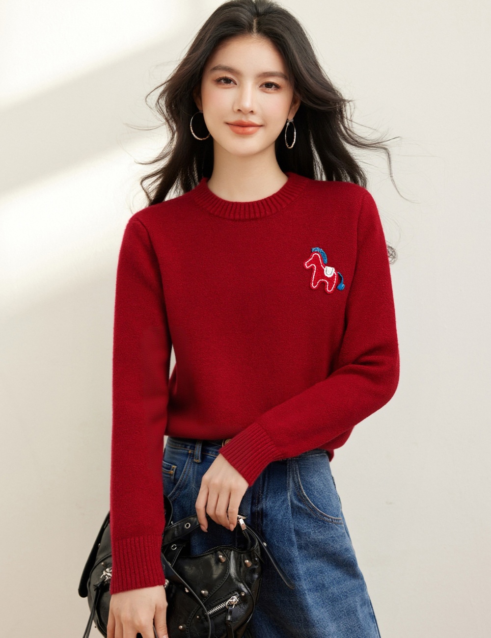 Retro slim Korean style tops loose all-match sweater