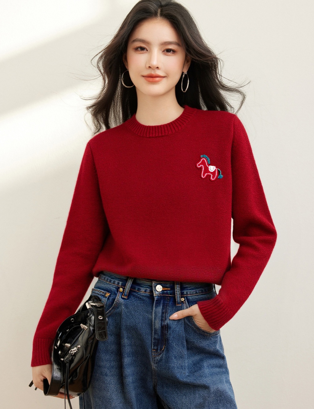 Retro slim Korean style tops loose all-match sweater
