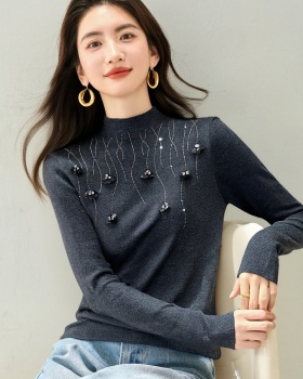 Temperament knitted Korean style tops for women