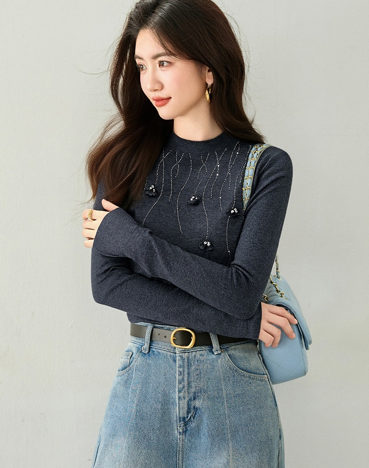 Temperament knitted Korean style tops for women