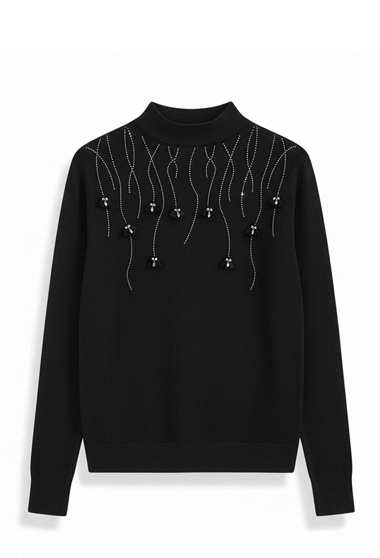 Temperament knitted Korean style tops for women