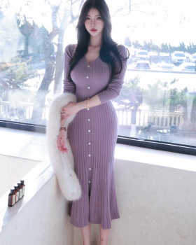 Autumn and winter wool mermaid knitted christmas dress