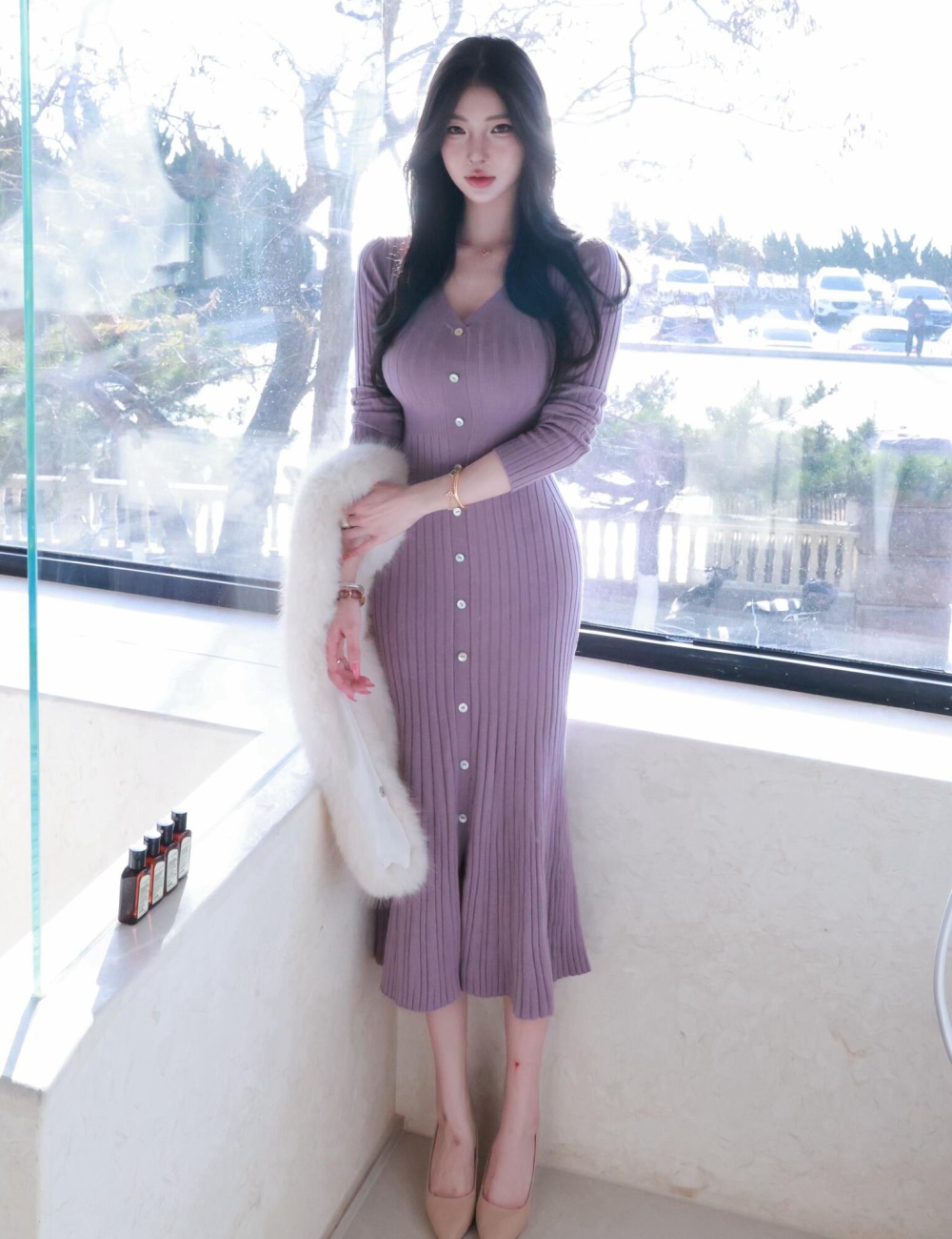 Autumn and winter wool mermaid knitted christmas dress