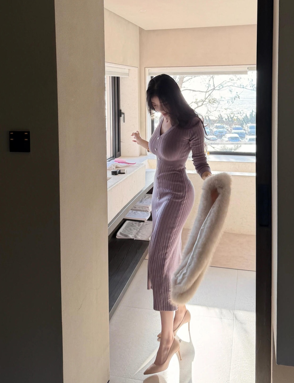 Autumn and winter wool mermaid knitted christmas dress