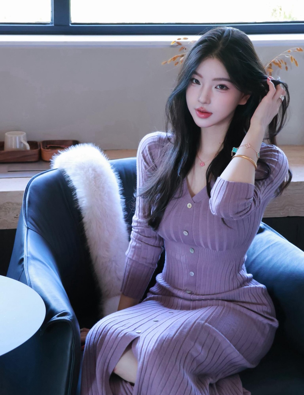 Autumn and winter wool mermaid knitted christmas dress