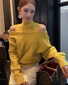 Autumn and winter sweater half high collar vest 2pcs set