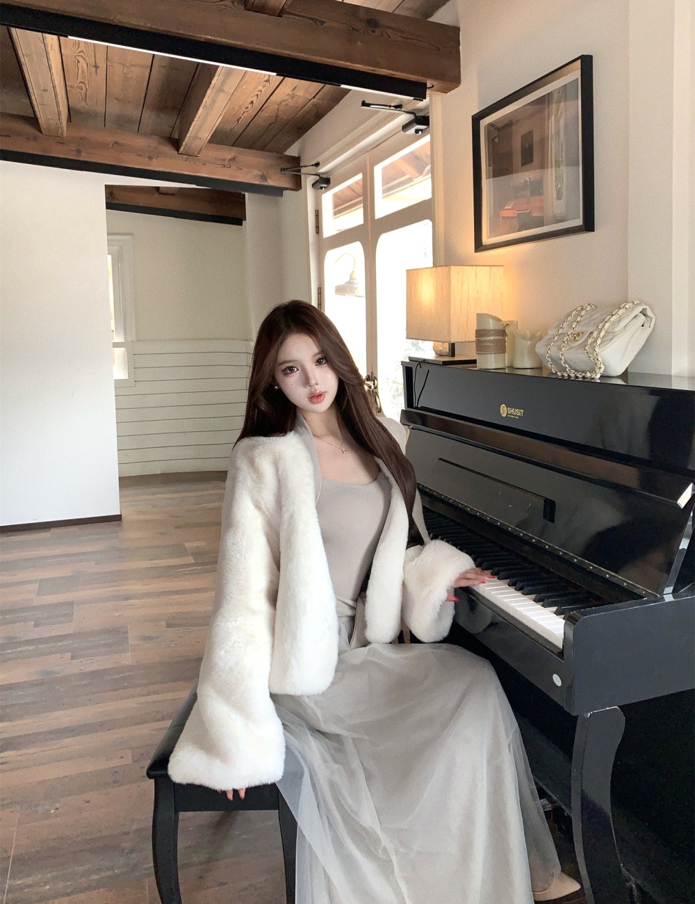 Thick loose mink velvet autumn and winter coat