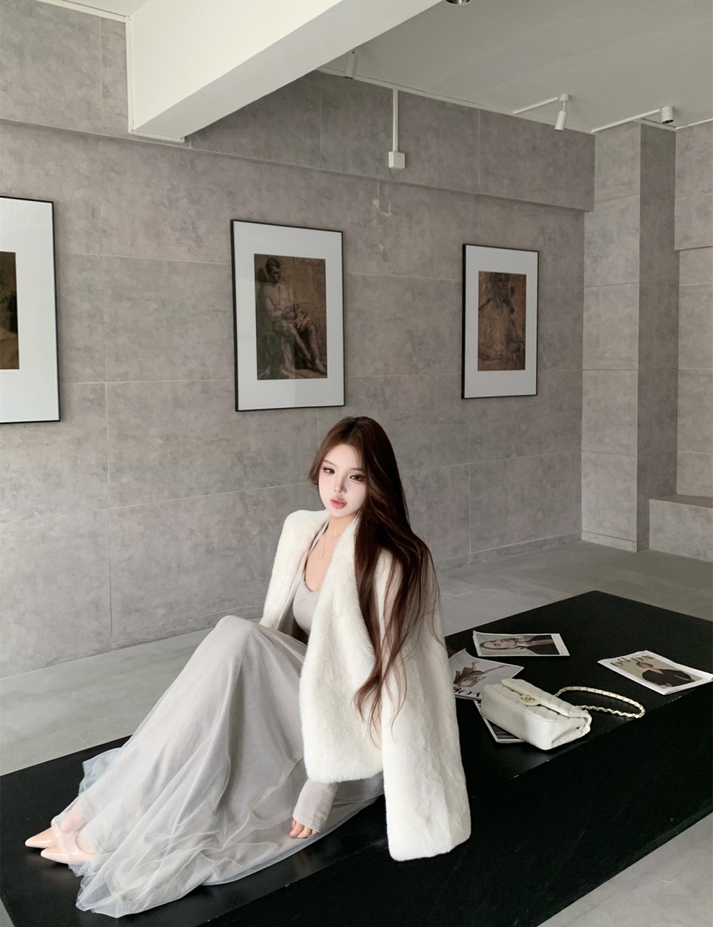 Thick loose mink velvet autumn and winter coat