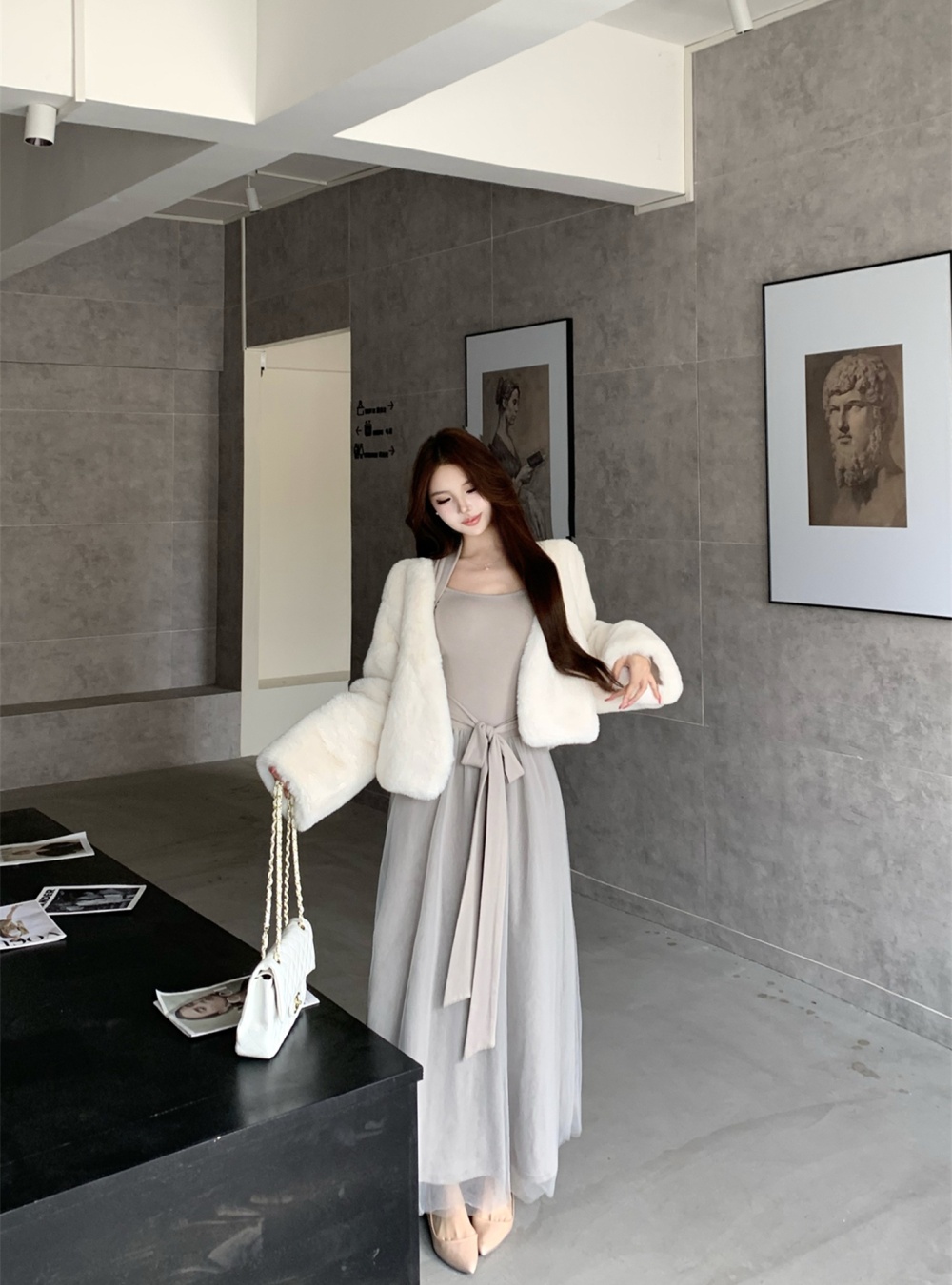 Thick loose mink velvet autumn and winter coat