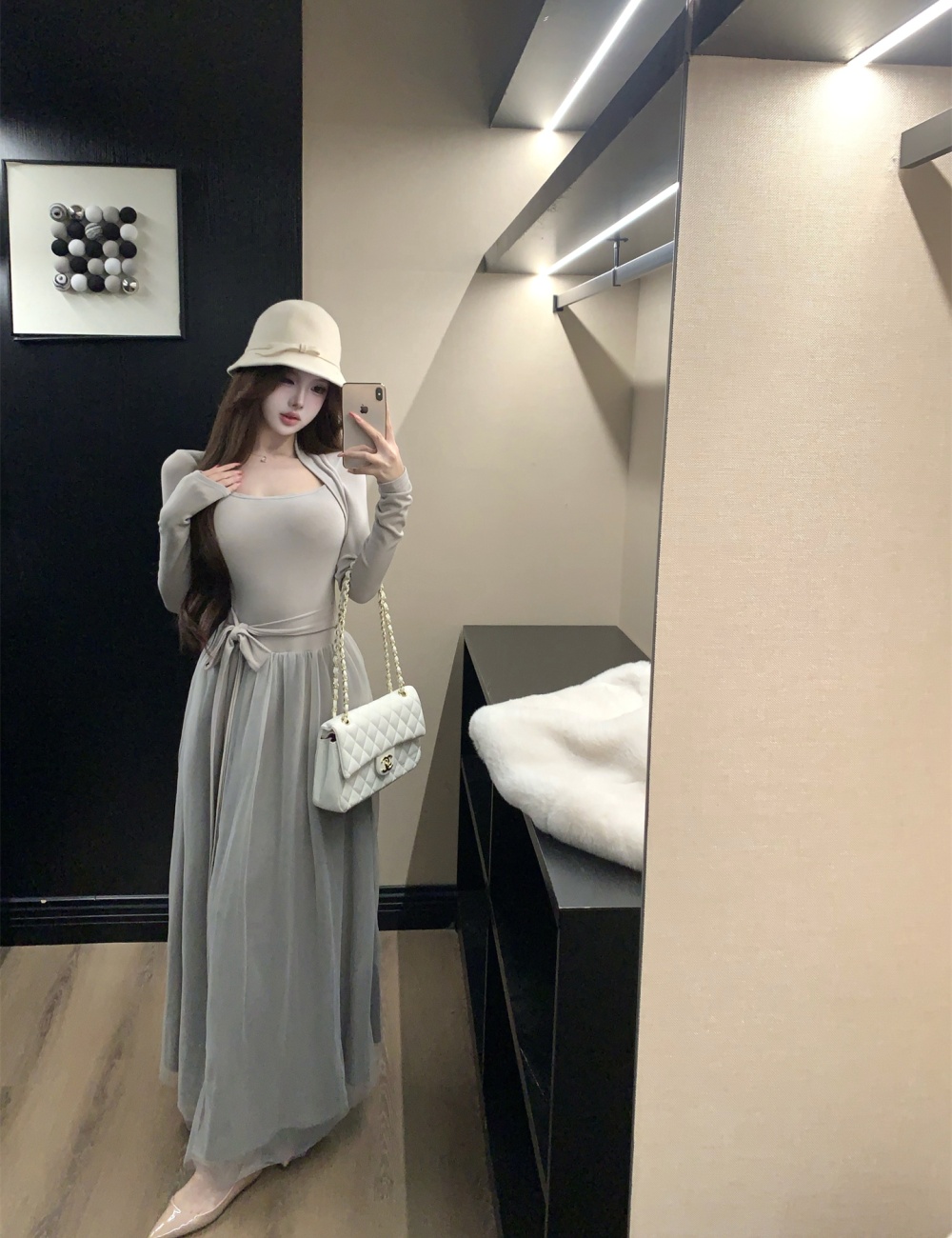 Autumn and winter with chest pad jumpsuit gauze waistcoat