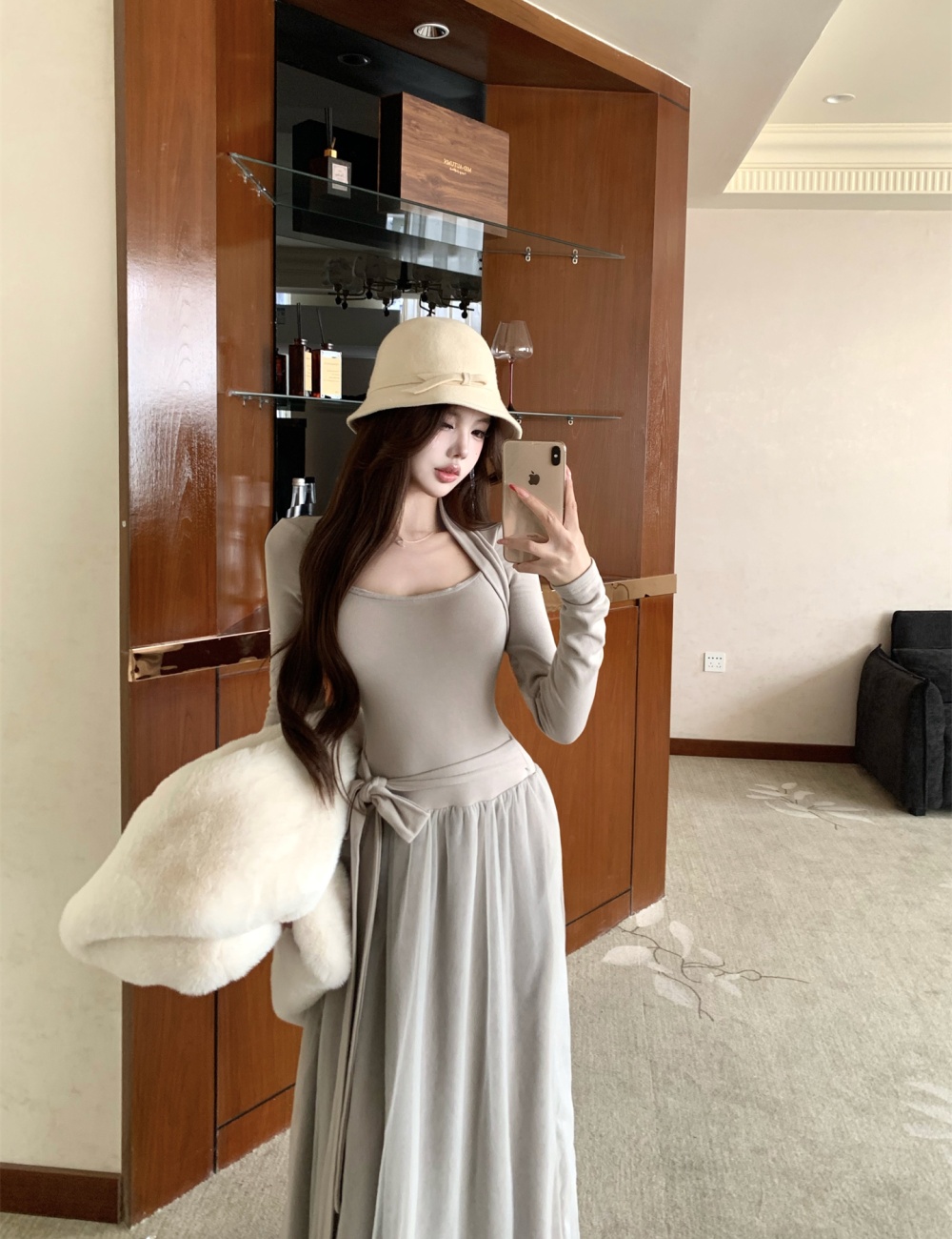 Autumn and winter with chest pad jumpsuit gauze waistcoat