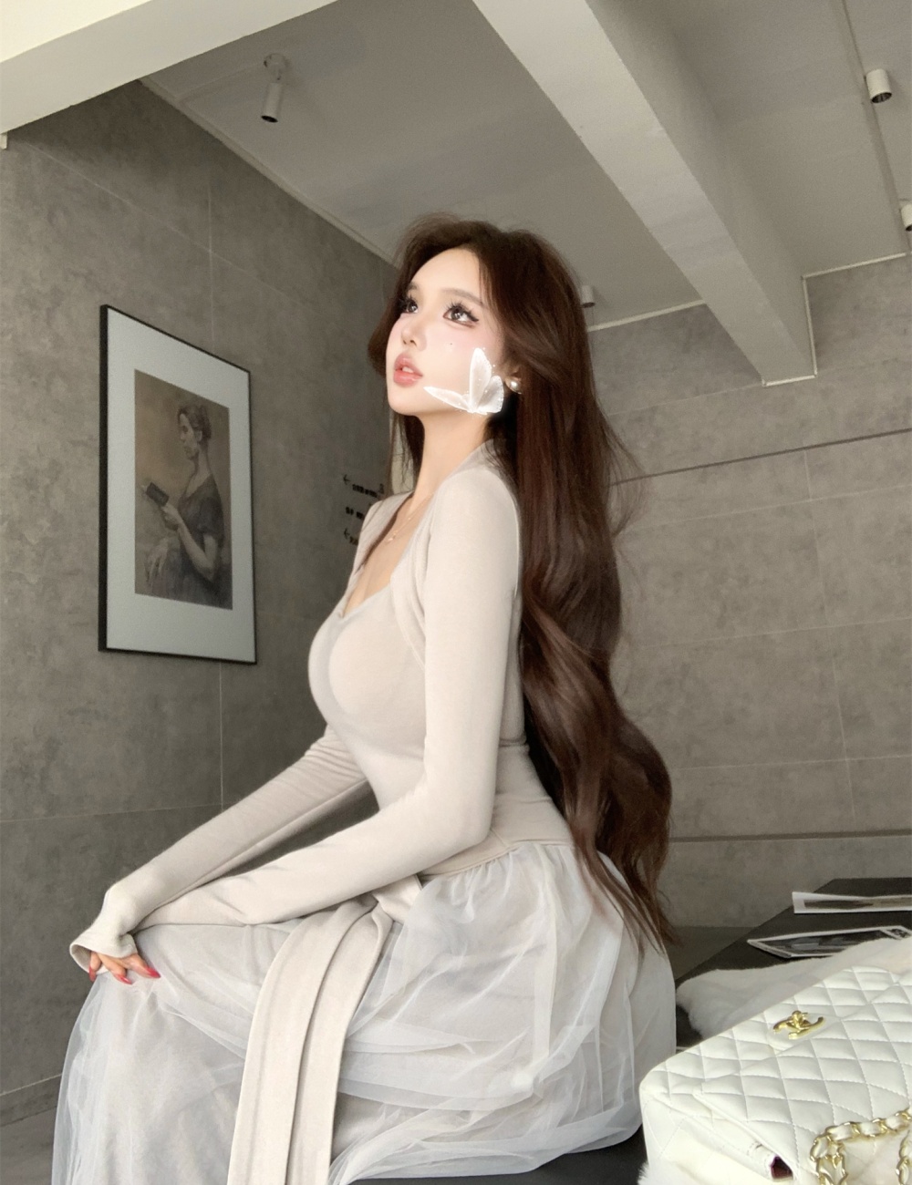 Autumn and winter with chest pad jumpsuit gauze waistcoat