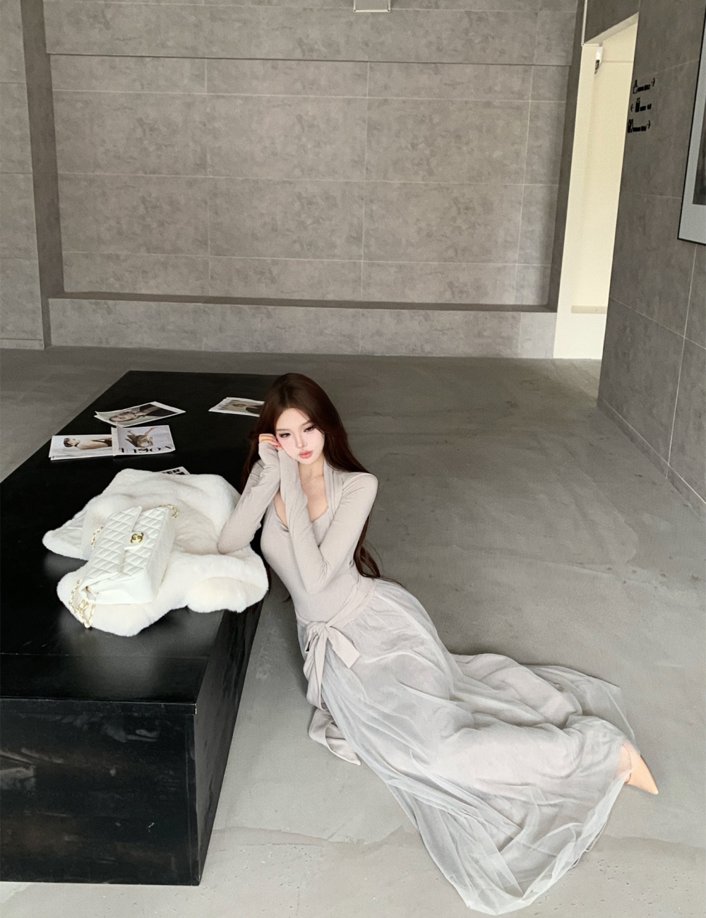 Autumn and winter with chest pad jumpsuit gauze waistcoat