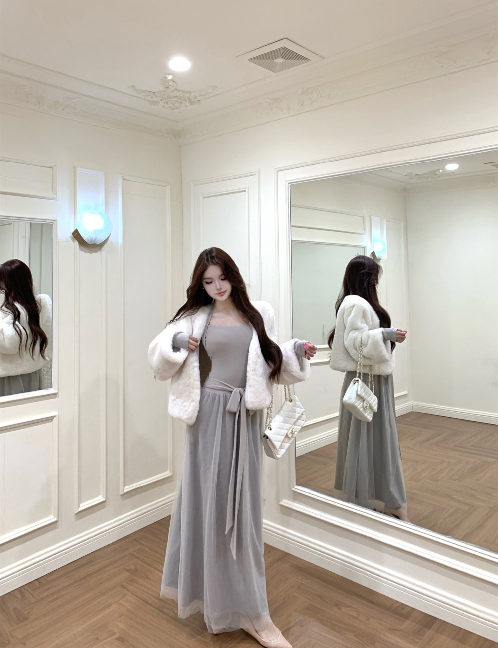 Autumn and winter with chest pad jumpsuit gauze waistcoat