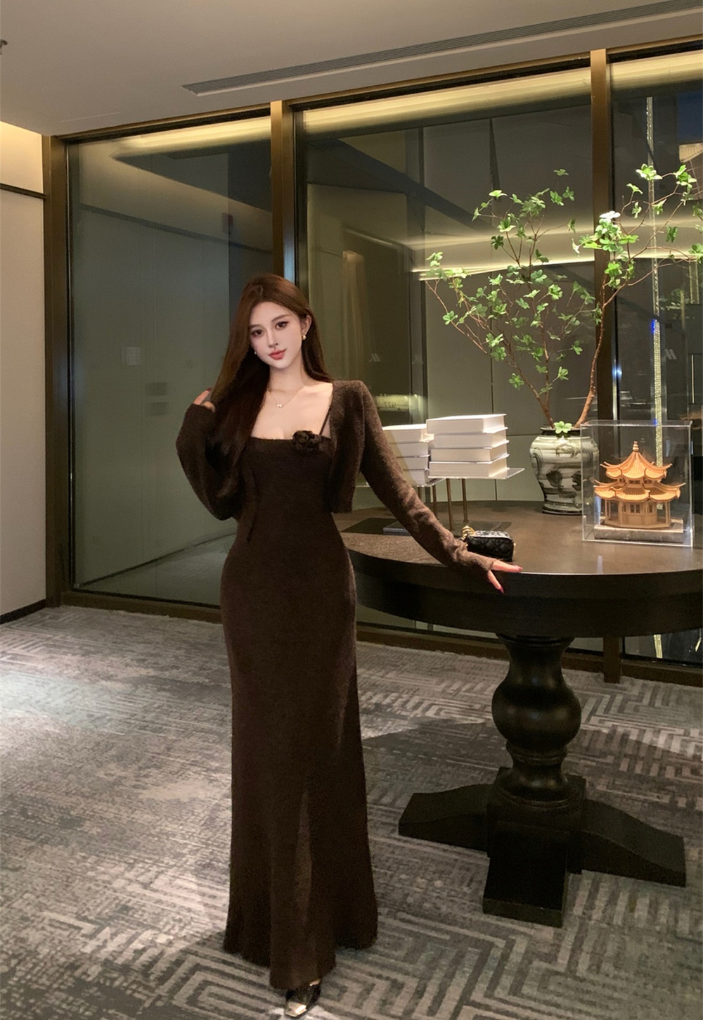 Long dress 2pcs set for women