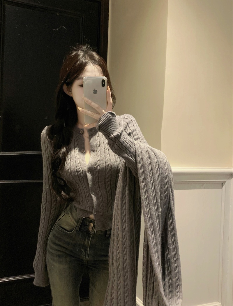 Twist cardigan autumn and winter sweater for women